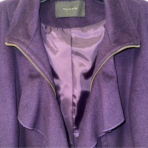 Tahari‎ purple wool blend coat